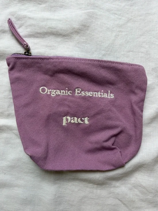 Pact Lavender Canvas Zip Pouch with Embroidered Logo - Picture 1 of 8